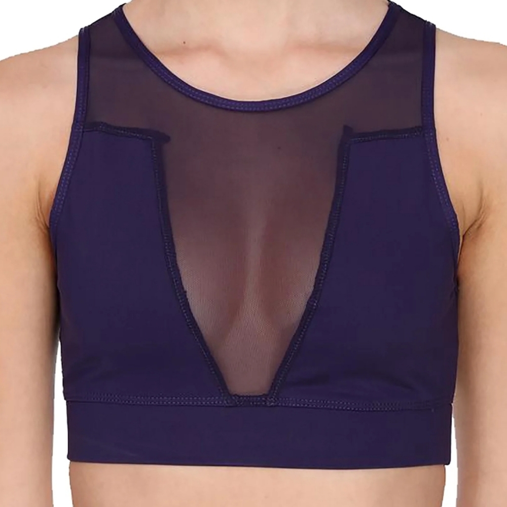 NWT PURPLE CROP TOP WITH MESH DETAILS